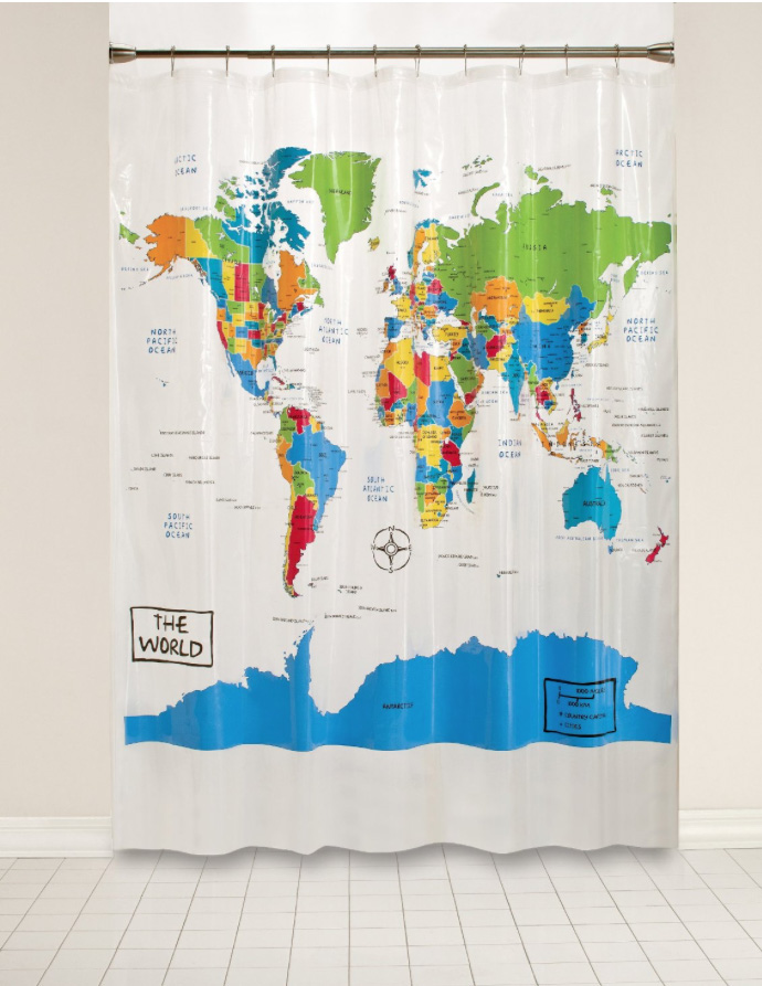 map of the world shower curtain target World Map Shower Curtain map of the world shower curtain target